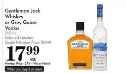 Pavilions Gentleman Jack Whiskey or Grey Goose Vodka offer