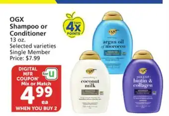Pavilions OGX Shampoo or Conditioner offer