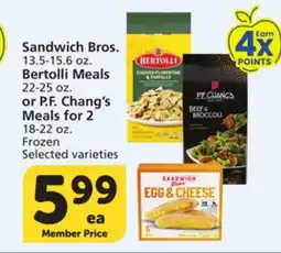 Albertsons Sandwich Bros. 13.5-15.6 oz. Bertolli Meals 22-25 oz. or P. F. Chang's Meals for 2 18-22 oz offer