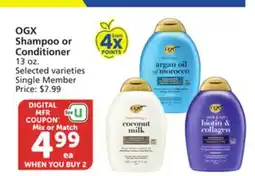Albertsons OGX Shampoo or Conditioner offer