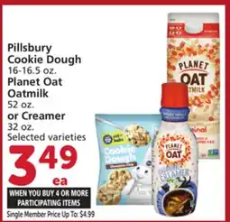 Albertsons Pillsbury Cookie Dough 16-16.5 oz. Planet Oat Oatmilk 52 oz. or Creamer 32 oz offer