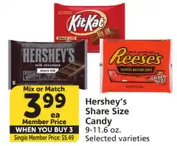 Pavilions Hershey's Share Size Candy offer
