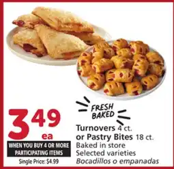 Albertsons Turnovers 4 ct. or Pastry Bites 18 ct. Baked store offer