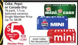 Albertsons Coke, Pepsi or Canada Dry offer