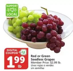 Albertsons Red or Green Seedless Grapes offer