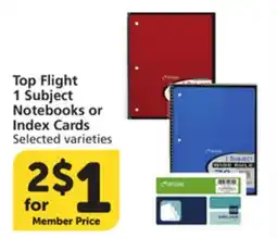 Albertsons Top Flight 1 Subject Notebooks or Index Cards offer