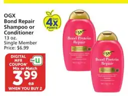 Albertsons OGX Bond Repair Shampoo or Conditioner offer