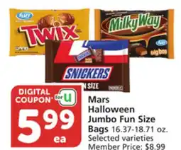 Albertsons Mars Halloween Jumbo Fun Size Bags offer