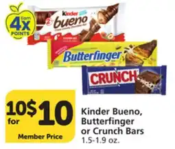 Albertsons Kinder Bueno, Butterfinger or Crunch Bars offer