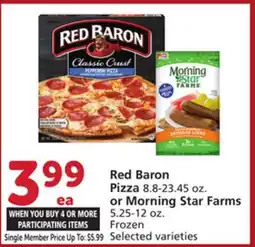 Albertsons Red Baron Pizza 8.8-23.45 oz. or Morning Star Farms 5.25-12 oz offer