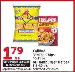 Albertsons Calidad Tortilla Chips 10-11 oz. or Hamburger Helper 5.2-6.9 oz offer