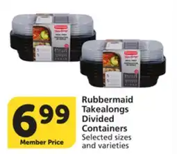 Vons Rubbermaid Takealongs Divided Containers offer