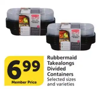 Vons Rubbermaid Takealongs Divided Containers offer