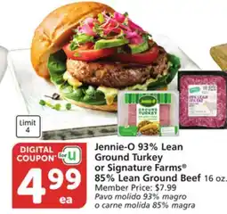 Vons Jennie-O 93% Lean Ground Turkey or Signature Farms 85% Lean Ground Beef offer