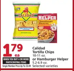 Vons Calidad Tortilla Chips 10-11 oz. or Hamburger Helper 5.2-6.9 oz offer
