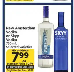 Vons New Amsterdam Vodka or Skyy Vodka offer