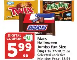 Vons Mars Halloween Jumbo Fun Size Bags offer