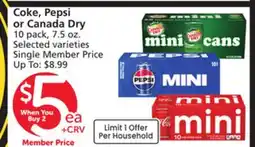 Vons Coke, Pepsi or Canada Dry offer