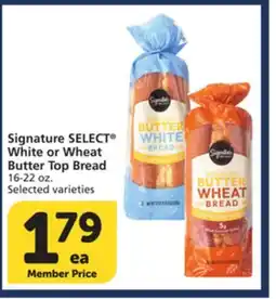 Vons Signature SELECT White or Wheat Butter Top Bread offer