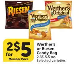 Vons Werther's or Riesen Candy Bag offer