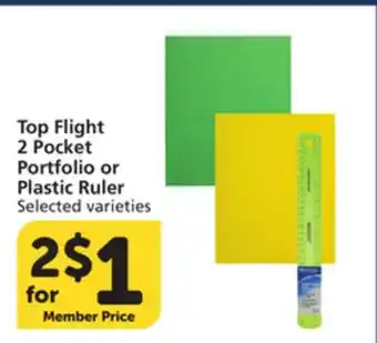 Vons Top Flight 2 Pocket Portfolio or Plastic Ruler offer