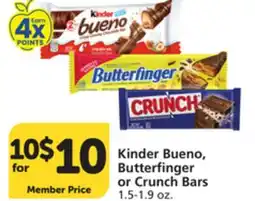 Vons Kinder Bueno, Butterfinger or Crunch Bars offer
