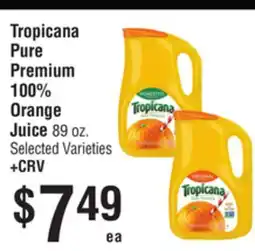 Smart & Final Tropicana Pure Premium 100% Orange Juice offer