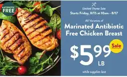 Fresh Thyme Marinated Antibiotic Free Chicken Breast offer