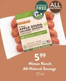 Fresh Thyme Niman Ranch All-Natural Sausage offer