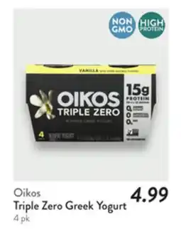 Fresh Thyme Oikos Triple Zero Greek Yogurt offer