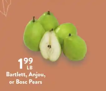 Fresh Thyme Bartlett, Anjou, or Bosc Pears offer