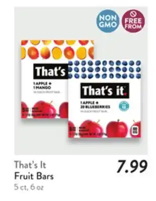 Fresh Thyme That's It Fruit Bars offer