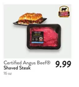 Fresh Thyme Certified Angus Beef Shaved Steak offer