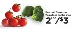 Food 4 Less Broccoli Crowns or Tomatoes on the Vine offer