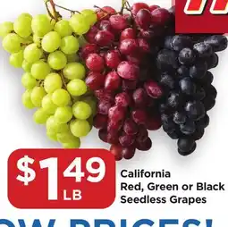 Food 4 Less California Red, Green or Black Seedless Grapes offer