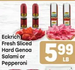 Tony’s Fresh Market Eckrich Fresh Sliced Hard Genoa Salami or Pepperoni offer