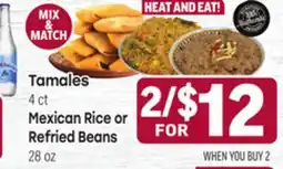 Tony’s Fresh Market Tamales 4 ct Mexican Rice or Refried Beans 28oz offer