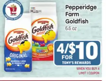 Tony’s Fresh Market Pepperidge Farm Goldfish offer