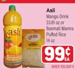 Tony’s Fresh Market Asli Mango Drink 33.81oz or Basmati Mamra Puffed Rice 14oz offer