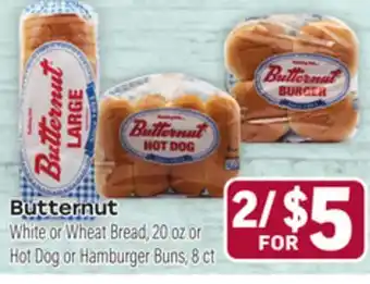 Tony’s Fresh Market Butternut White or Wheat Bread, 20oz or Hot Dog or Hamburger Buns, 8ct offer