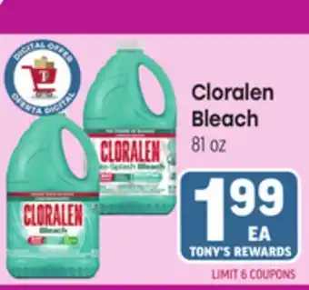 Tony’s Fresh Market Cloralen Bleach offer