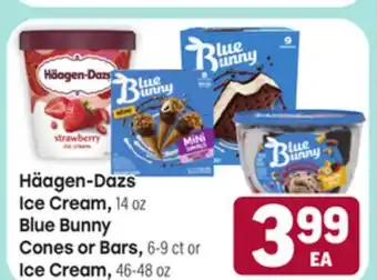 Tony’s Fresh Market Häagen-Dazs Ice Cream, 14oz Blue Bunny Cones or Bars, 6-9ct or Ice Cream, 46-48oz offer