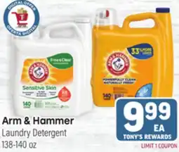 Tony’s Fresh Market Arm & Hammer Laundry Detergent offer