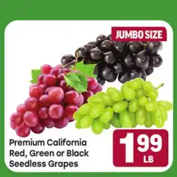 Tony’s Fresh Market Premium California Red, Green or Black Seedless Grapes offer