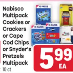 Tony’s Fresh Market Nabisco Multipack Cookies or Crackers or Cape Cod Chips or Snyder's Pretzels Multipack offer