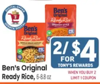 Tony’s Fresh Market Ben's Original Ready Rice offer