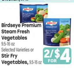 Tony’s Fresh Market Birdseye Premium Steam Fresh Vegetables 9.5-16oz Selected Varieties or Stir Fry Vegetables, 9.5-16oz offer