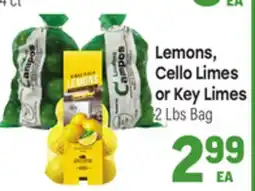 Tony’s Fresh Market Lemons, Cello Limes or Key Limes offer