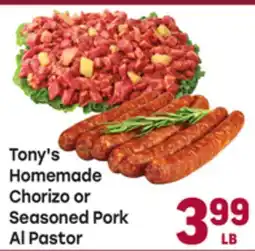 Tony’s Fresh Market Tony's Homemade Chorizo or Seasoned Pork Al Pastor offer