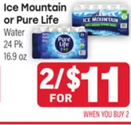 Tony’s Fresh Market Ice Mountain or Pure Life Water offer